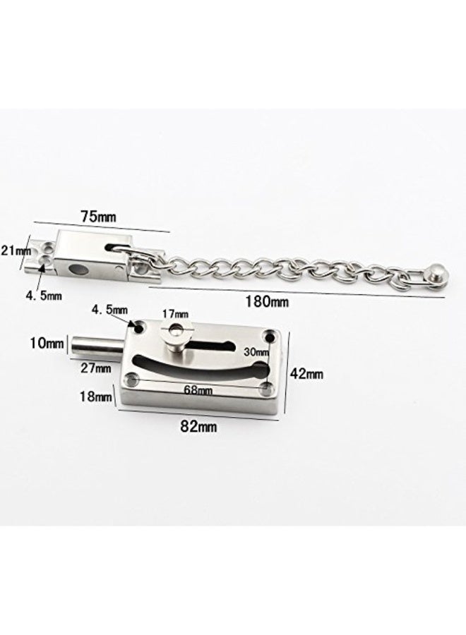 Stainless Steel Slide Bolt Door Chain Lock Latch Door Security Chain Door Lock with Anti Theft Chain - Image 5