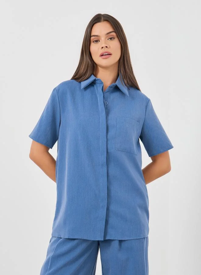 Styli Styli Spread Collar Short Sleeve Shirt and Pants Co-Ords