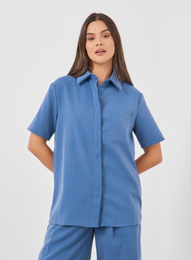 Styli Styli Spread Collar Short Sleeve Shirt and Pants Co-Ords  - Image 3