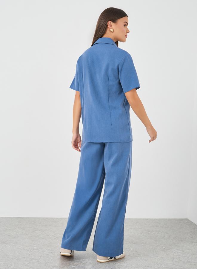 Styli Styli Spread Collar Short Sleeve Shirt and Pants Co-Ords  - Image 5
