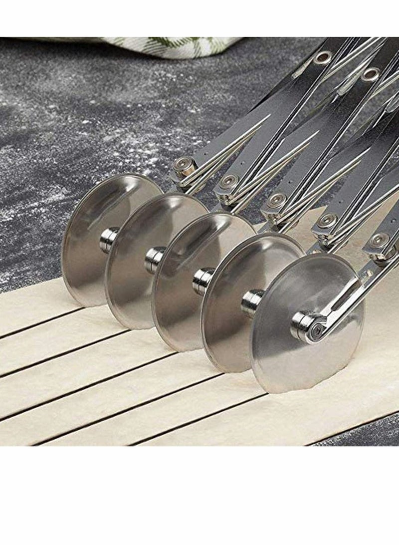 Y&D Cozy Stainless Steel Plastic Bench Scraper 3/5/7 Wheels Pizza Cutter Dough Side Pastry Wheel for Kitchen Baking  - Image 4