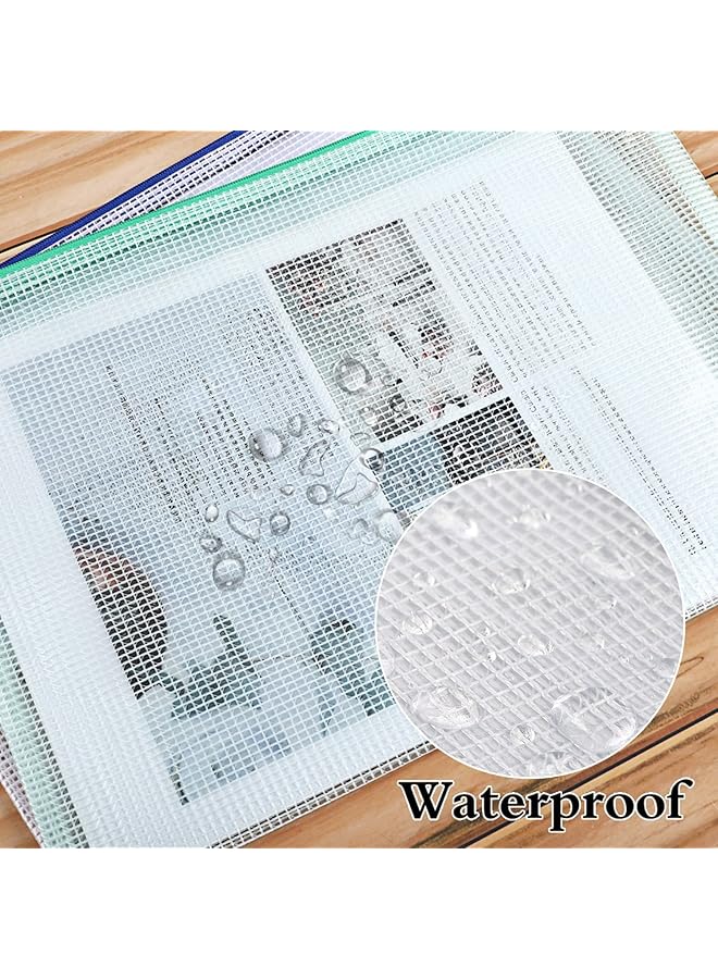 erorex 10 Pcs Zipper File Bags Mesh Zipper Pouch Document Bag Letter Size A4 Size For Office School Home Travel  - Image 2