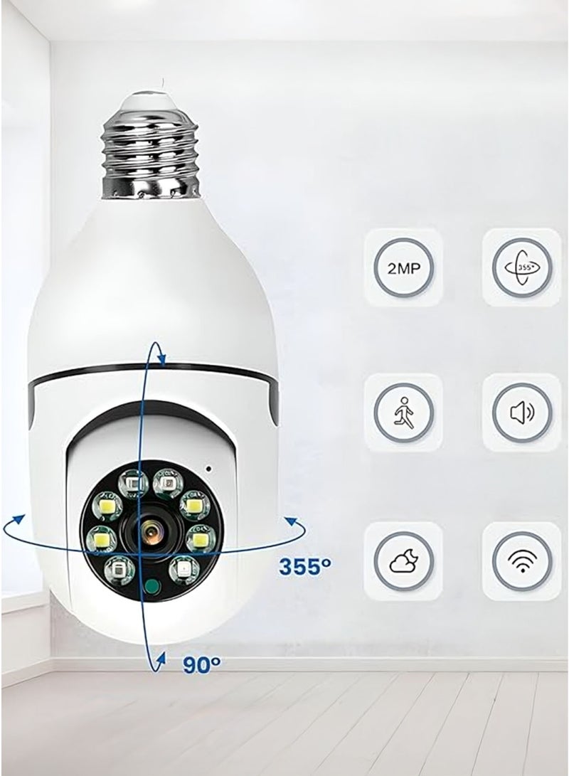 Generic Light Bulb Security Camera – Wireless WiFi Indoor/Outdoor, 360° View, Motion Detection, Two-Way Talk, Color Night Vision - Image 4