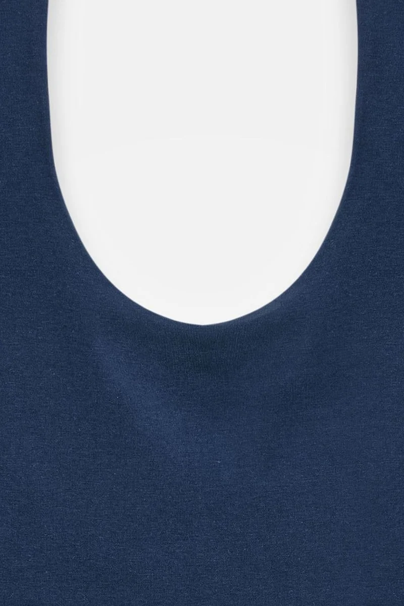 Dilvin Navy Blue DILVIN Halterneck Cut-Out Slim Fit Blouse for Women | Best Price UAE