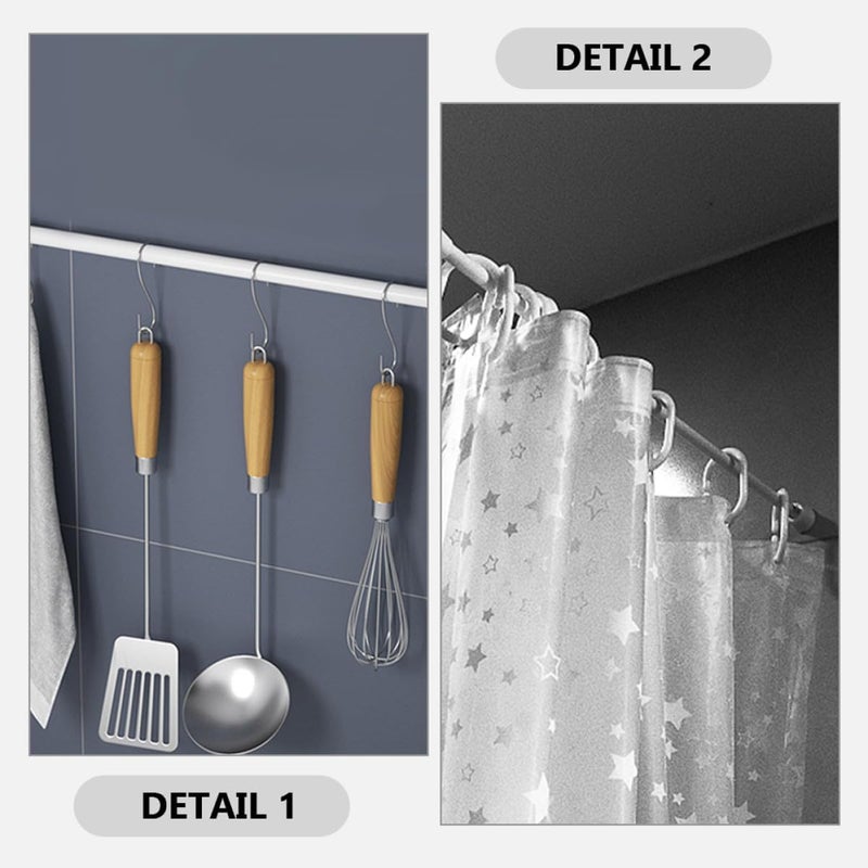 4pcs Adjustable No-drill Tension Curtain Rods, Expandable Telescoping Metal Rods 50-90cm for Bathroom Window, Doorway, and Closet Use - Image 5