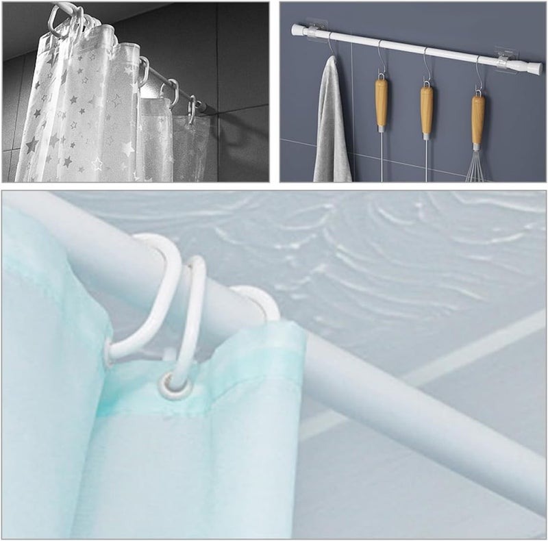4pcs Adjustable No-drill Tension Curtain Rods, Expandable Telescoping Metal Rods 50-90cm for Bathroom Window, Doorway, and Closet Use - Image 3