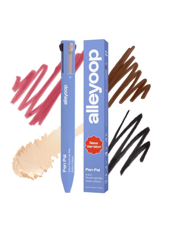 ALLEYOOP - Pen Pal Touch-Up 4-In-1 Makeup Pen, Make A Mauve (Light - Medium) - Travel Make Up Set With Eyeliner, Brow Pencil, Highlighter & Lip Liner - High-Pigment Formula, Easy & Smooth Application - Image 1