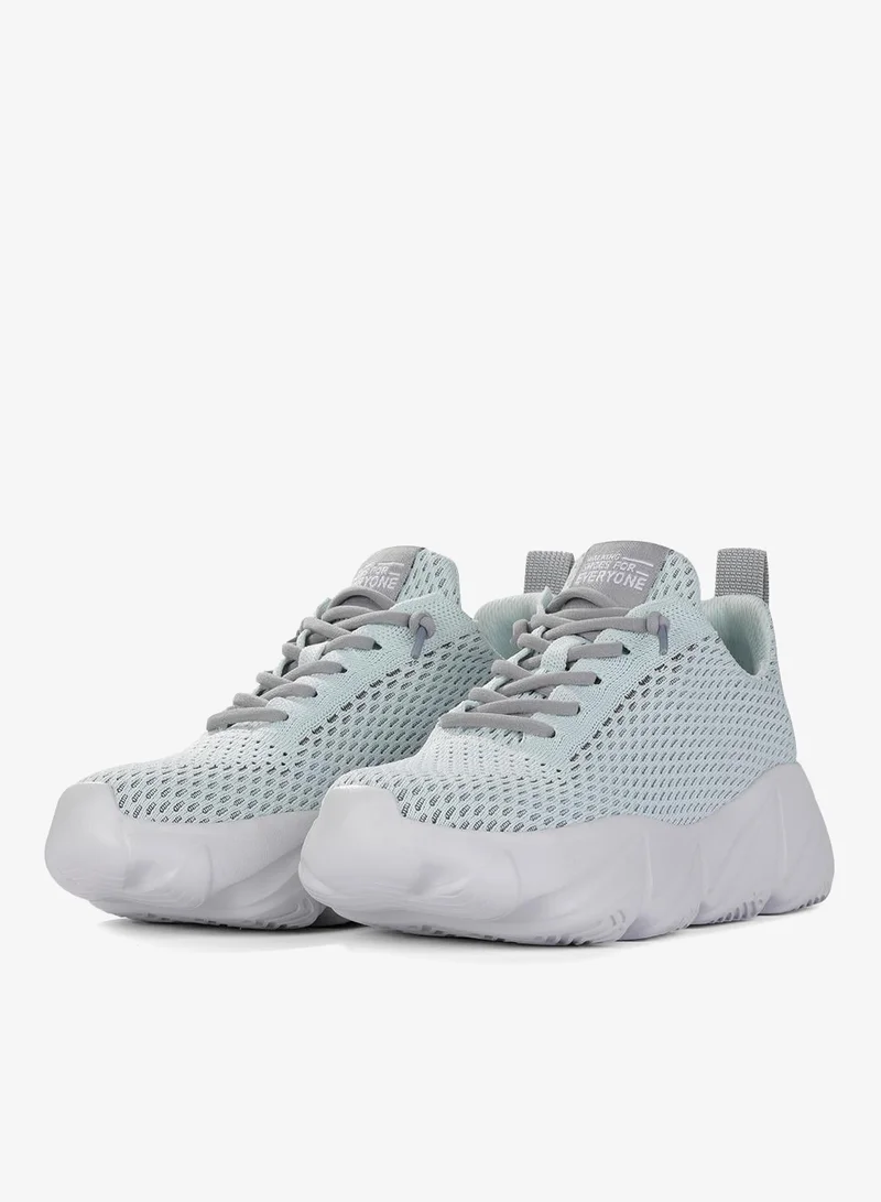 DUOZOULU Silver Green Lightweight Comfortable Lace up Unisex Shoes - Daddy Shoes  | Best Price UAE