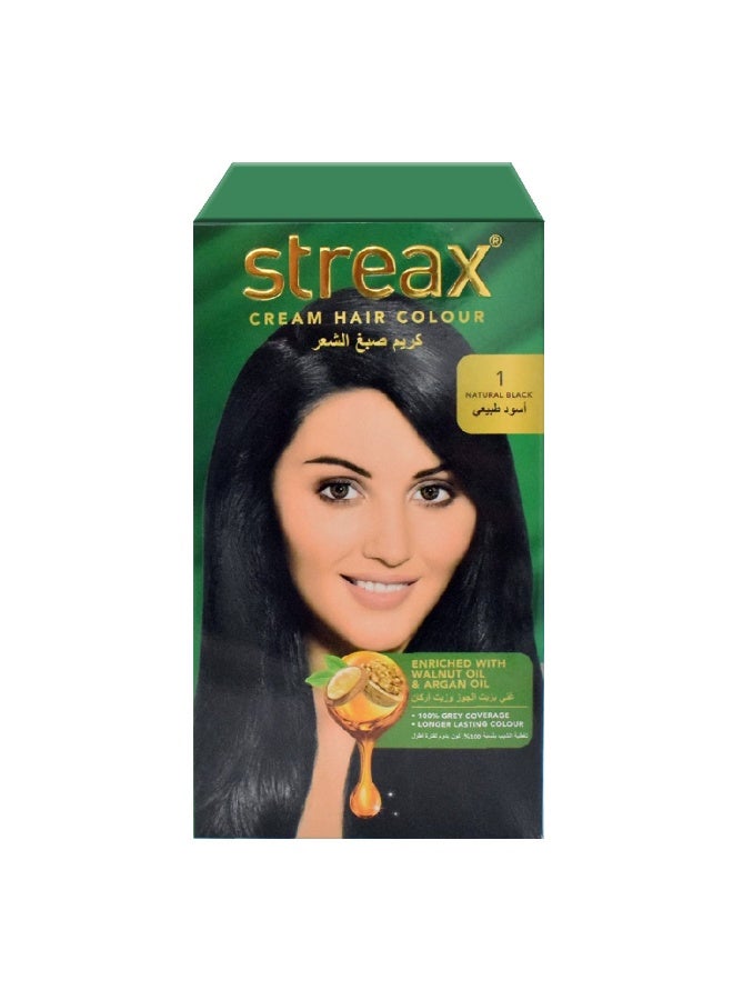 Cream Hair Colour With Shine On Conditioner For All Hair Types - Natural Black 1
