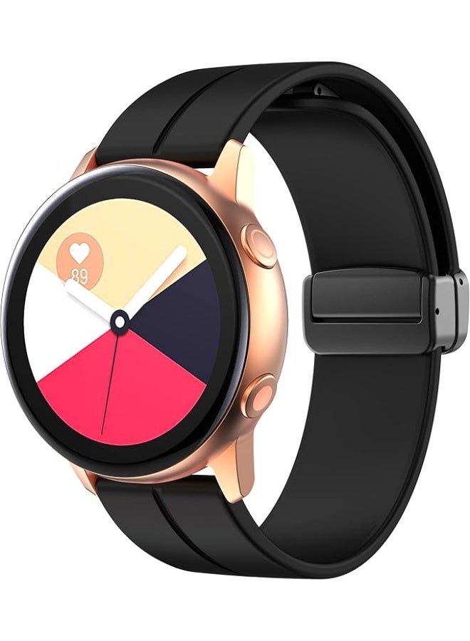 Strap Silicone Magnetic Buckle 20MM For Samsung Gear Sport/Watch 6/5/4/5 Pro 45mm/S2 classic/active 2 40mm 44mm/Amazfit GTS 2/2e/GTS 3/3 Pro/GTS 4/GTS 2 Mini/3 Mini/4 Mini/Bip 3/Bip 3 Pro - Image 1