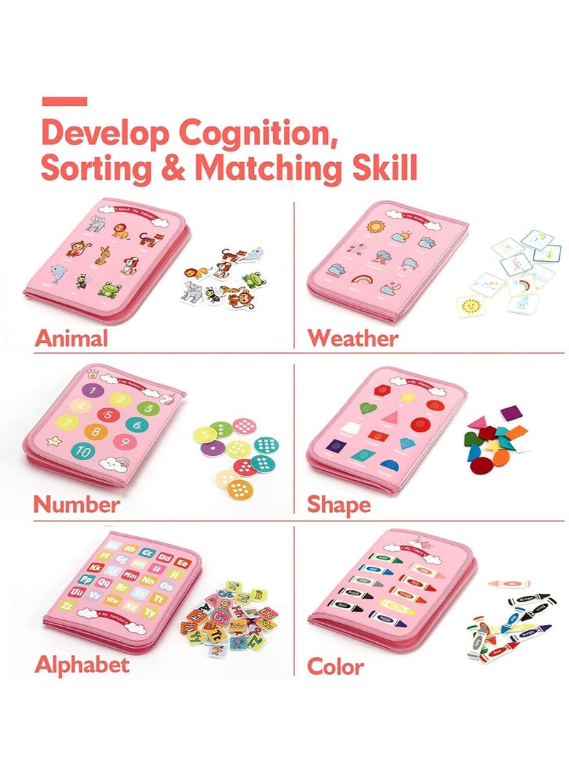 Relex Busy Board for Toddlers Montessori Toy Sensory Activities Board Preschool Educational Toy, Portable Baby Travel Toy Busy Book for Plane Car, Gift for 2-4 Year Boys Girls, Learn Life Skills - Image 3