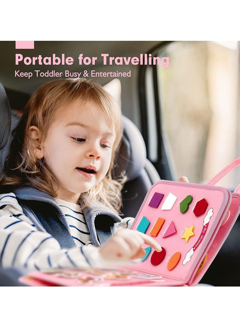 Relex Busy Board for Toddlers Montessori Toy Sensory Activities Board Preschool Educational Toy, Portable Baby Travel Toy Busy Book for Plane Car, Gift for 2-4 Year Boys Girls, Learn Life Skills - Image 4
