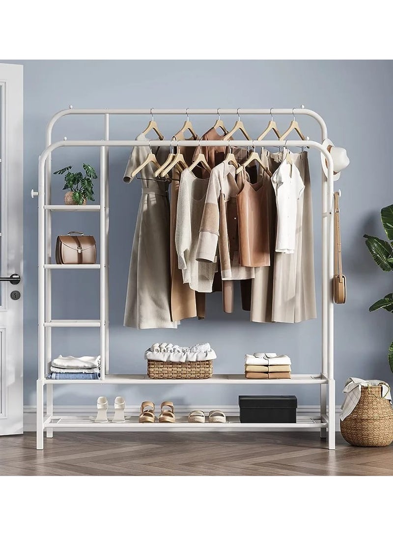 DubaiGallery Clothes Rack,Open Wardrobe Coat Racks,Freestanding Hanger Double Rods,Mobile Coat Rack,Multifunctional Bedroom Clothes Rack,Metal Clothes Rail,for Dressing Room，Bedroom.  - Image 2
