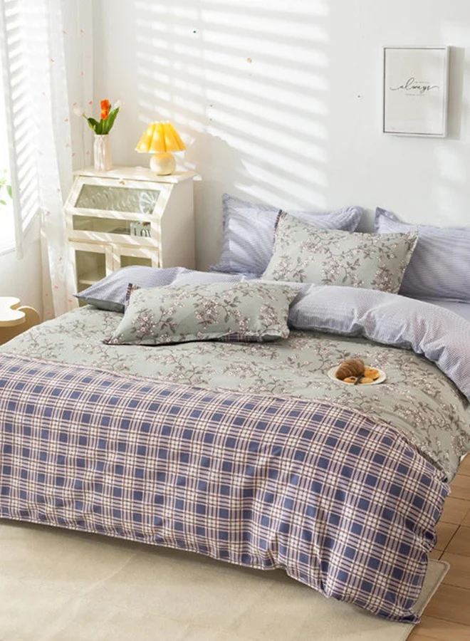 Sharpdo Sharpdo 4-Pieces Bed Sheet Set Polyester Soft Quilt Cover With 1Quilt Cover 200*230cm 1 Flat Sheet and 2 Pillowcases