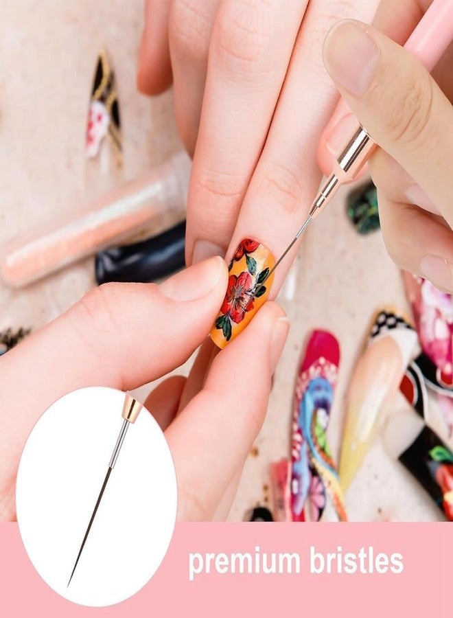 Ruby Face Rubyface 5Pcs Nail Art Liner Brushes,Liner Brush For Nails Gel,Fine Line Nail Art Brush,Nail Art Striping Brushes,Painting Art Design Pen For Long Lines, Thin Details, Fine Drawing (Multicolored, 4/8/12/20/25mm) - Image 4