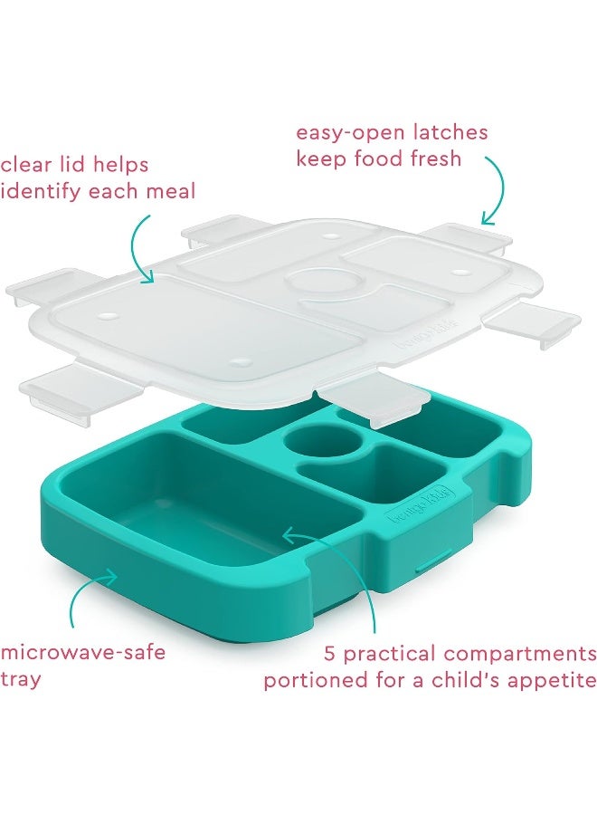 BentgoÂ® Kids Prints Tray with Transparent Cover - Reusable, BPA-Free, 5-Compartment Meal Prep Container with Built-In Portion Control for Healthy Meals At Home & On the Go (Llamas) - Image 4