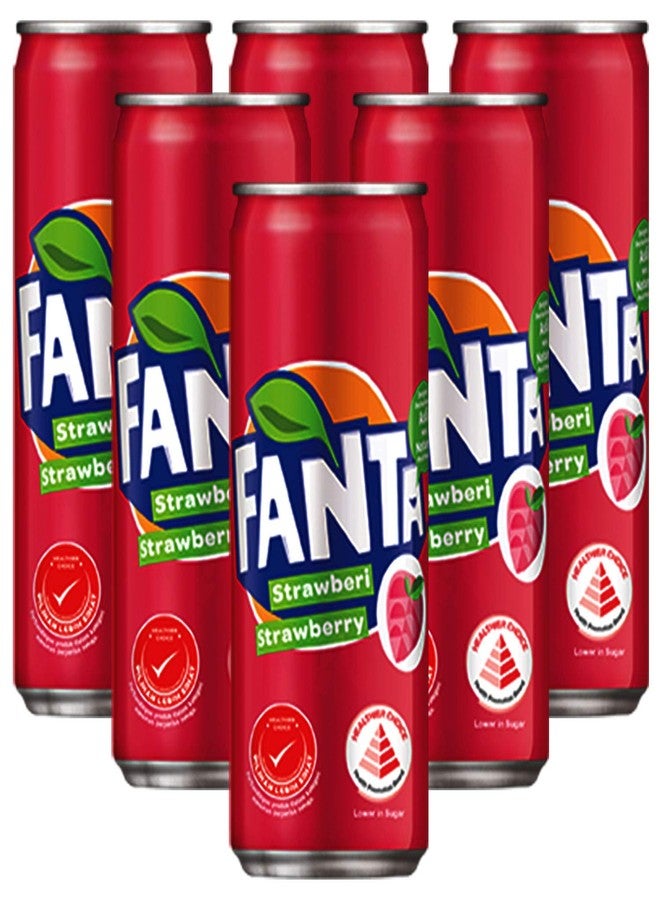 Fanta Strawberry Flavoured Drink, 6 X 320 ml - Image 1