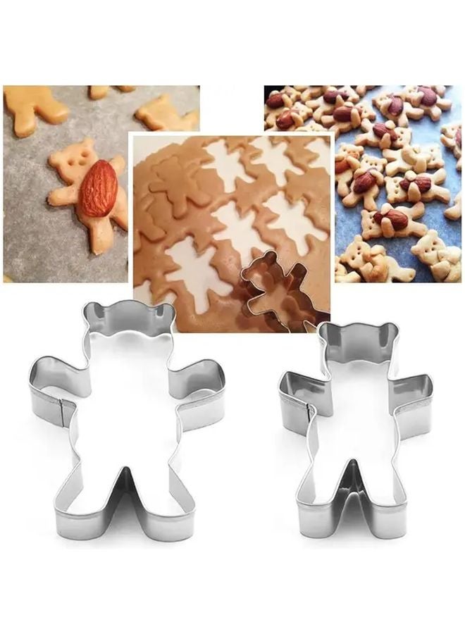 3 قطع من قواطع بسكويت الدب المصنوعة من الفولاذ المقاوم للصدأ بتصميم ذراع طويل للعناق للخبز - Image 5