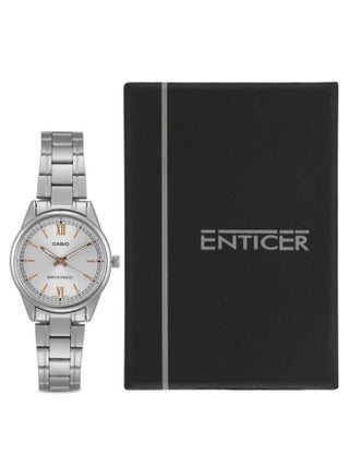 Women Dress Stainless Steel Analog Wrist Watch LTP-V005D-7B2UDF - 34 mm - Silver - view 5