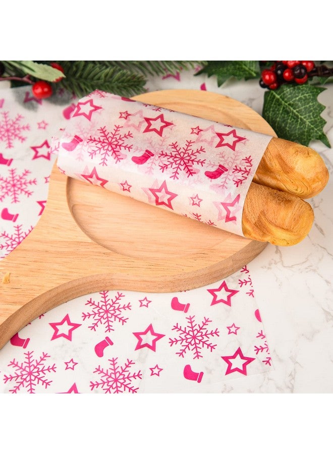 ASTARON 100pcs Christmas Wax Paper Sheets for Food Wrapping, Christmas Tissue Wax Paper for Candy Cookies Sandwich Wrapping Paper Fried Food Basket Liner Greaseproof Paper (Red Green) - Image 5