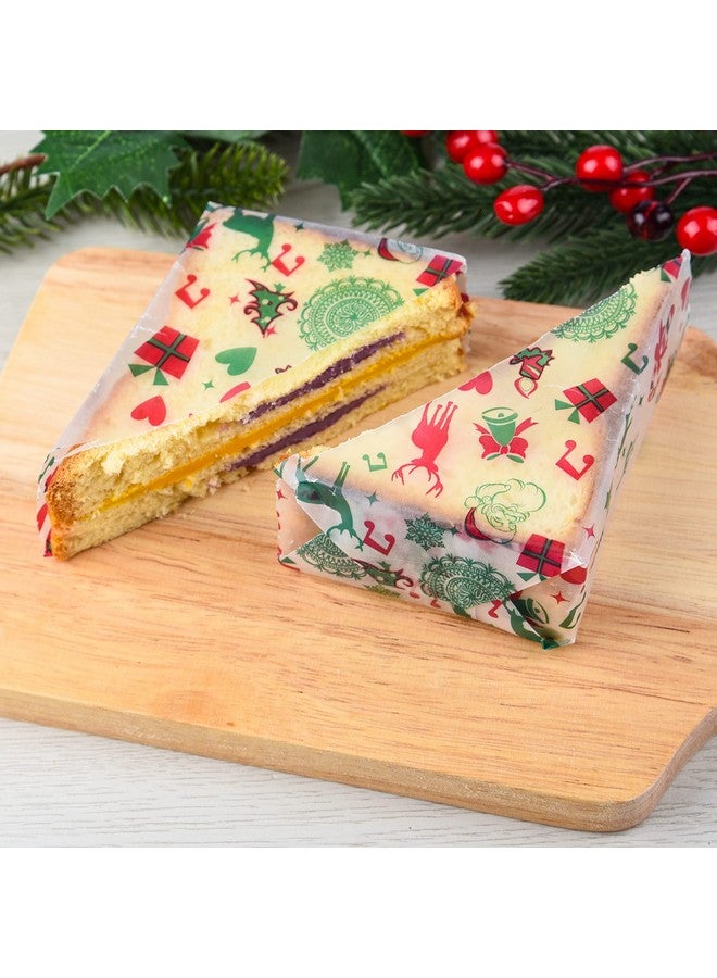 ASTARON 100pcs Christmas Wax Paper Sheets for Food Wrapping, Christmas Tissue Wax Paper for Candy Cookies Sandwich Wrapping Paper Fried Food Basket Liner Greaseproof Paper (Red Green) - Image 4