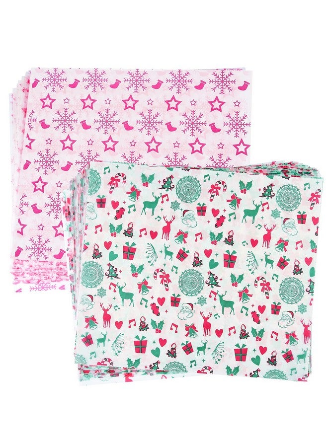 ASTARON 100pcs Christmas Wax Paper Sheets for Food Wrapping, Christmas Tissue Wax Paper for Candy Cookies Sandwich Wrapping Paper Fried Food Basket Liner Greaseproof Paper (Red Green) - Image 1