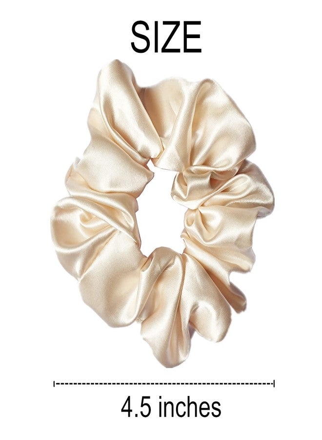 Sufermoe 12 Pcs Satin Silk Hair Scrunchies, Beige (4.5 Inch) Soft Hair Ties, Hair Bands, Hair Ropes, Ponytail Holders, Hair Accessories for Women and Girls - Image 3