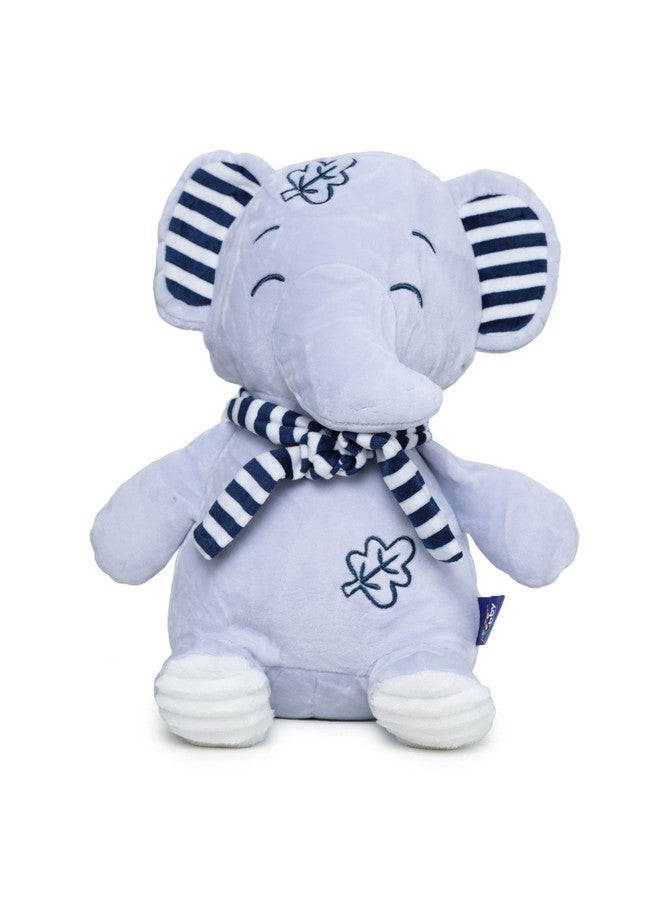 Webby Soft Seated Animal Plush Elephant Toy, Blue 28cm - Image 1
