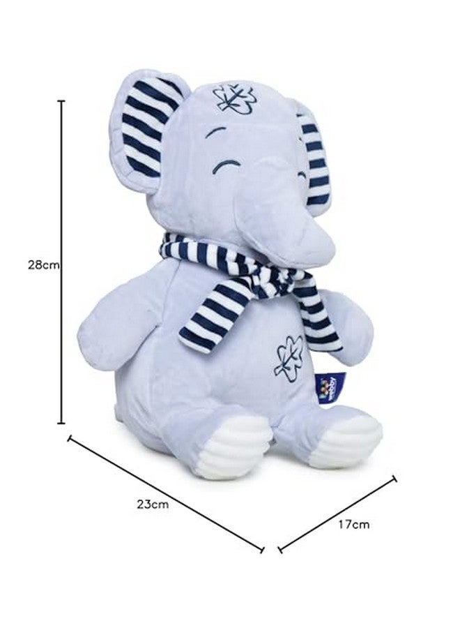 Webby Soft Seated Animal Plush Elephant Toy, Blue 28cm - Image 4