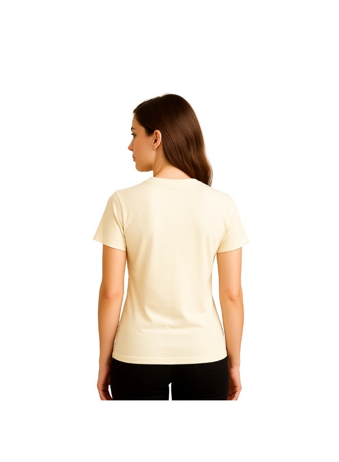 PRINTSHOP4ME Adult Round Neck Combed Women's T Shirt 190 GSM Pure Cotton Basic Colors - Image 5