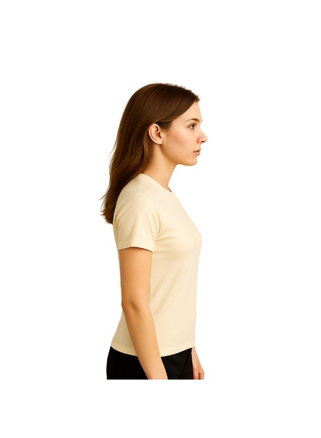 PRINTSHOP4ME Adult Round Neck Combed Women's T Shirt 190 GSM Pure Cotton Basic Colors - Image 4