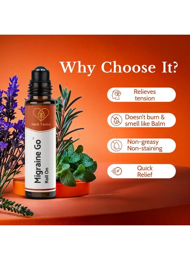 Herb Tantra Herb Tantra Migraine Go Roll On For Relief From Migraine & General Head Aches |Contains Eucalyptus and Peppermint Oil | 100% Pure and Natural | Easy to Use | Relaxing| 9 ml Pack Of 1 - Image 3