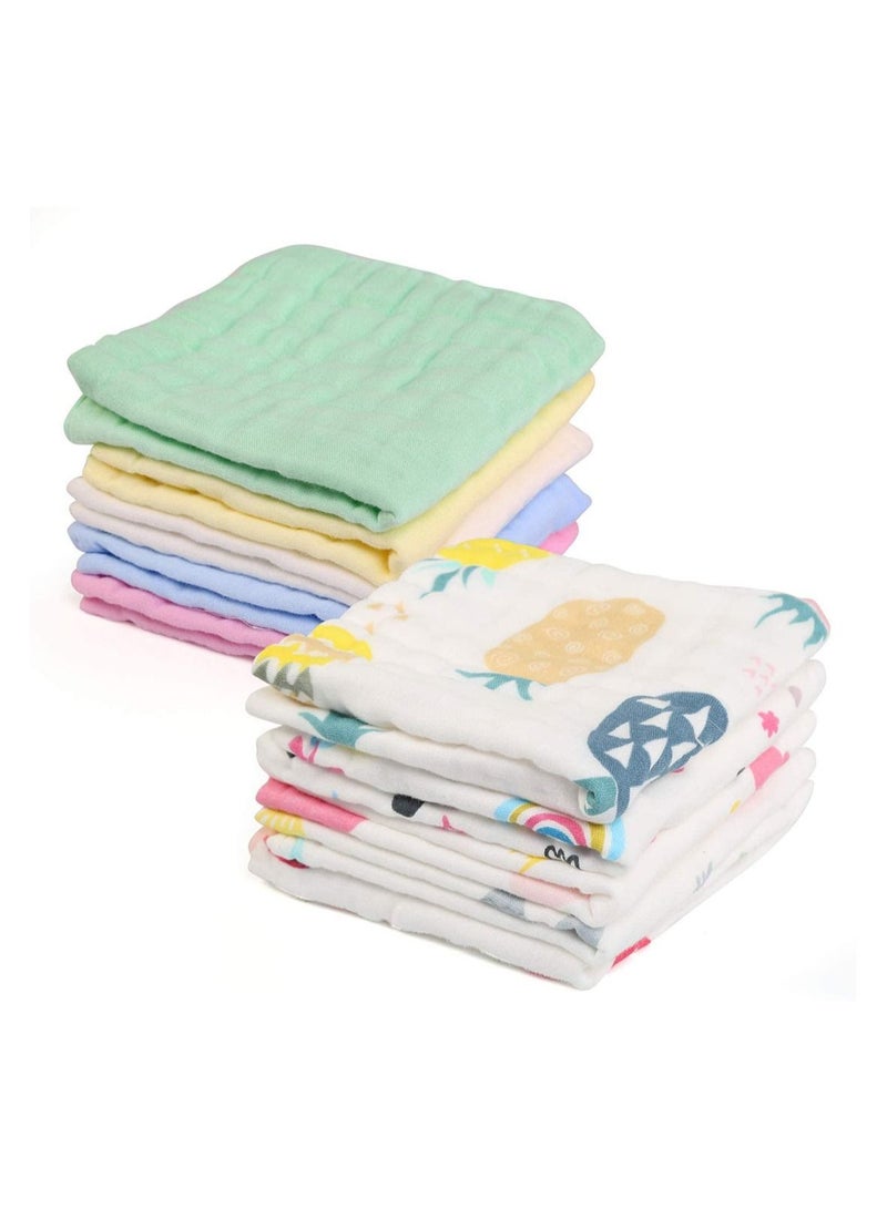 SYOSI Baby Muslin Washcloths 10 Pack Natural Cotton Wipes, Soft Organic Wash Cloth Newborn Face Towel and Washcloth 30 * 30  - Image 2