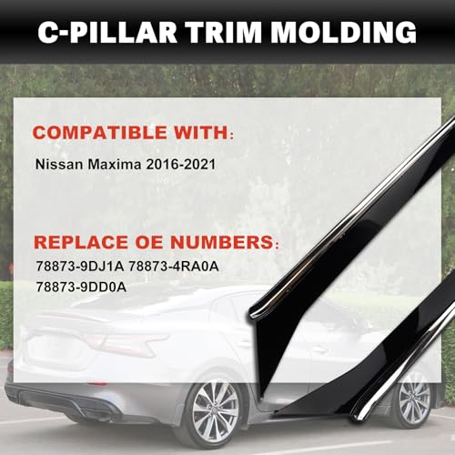 USTAR Rear Quarter Panel Molding Compatible with Nissan Maxima 2016-2021 Replace OE 78873-4RA0A 78873-9DD0A 78873-9DD0B 78873-9DJ1A Left and Right Side - Image 2