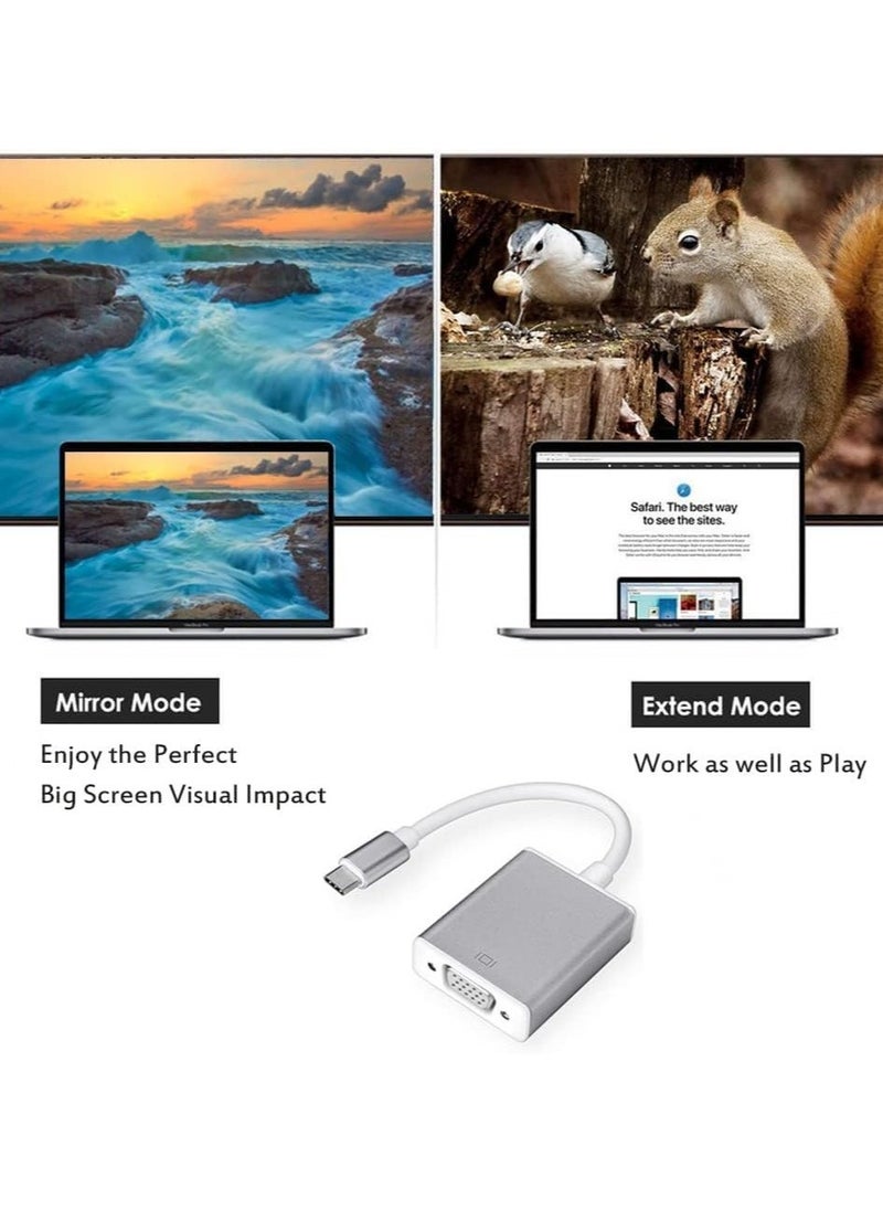 JAJEEK USB Type C to VGA Adapter – USB-C to VGA, Thunderbolt 3 to VGA Adapter, Full HD 1080P Video Output, Compatible with Multiple Branded Devices – Perfect for Laptops, PCs, Monitors & Projectors - Image 3