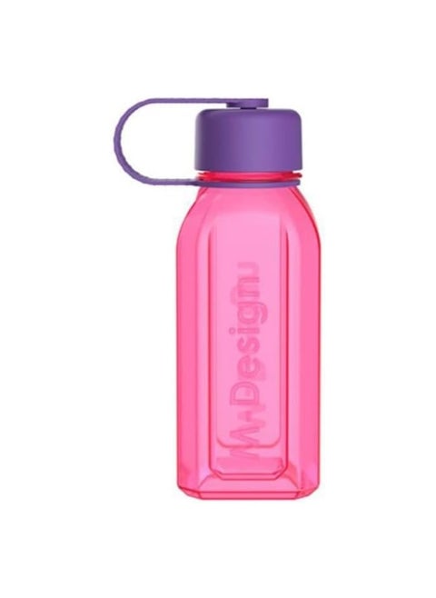 M-Design 500ml Square Bottle with Strap - Pink, Plastic
