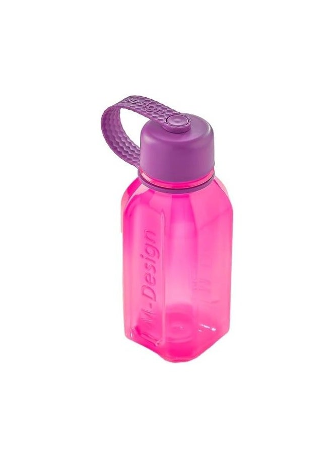 M-Design 500ml Square Bottle with Strap - Pink, Plastic