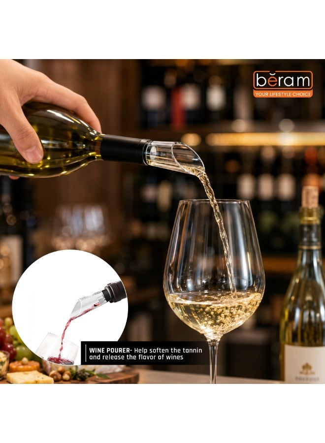 Electric Opener Set, 5 in 1, Automatic Bottle Corkscrew, Rechargeable, Foil Cutter, Wine Pourer, Stopper, Charging Base with Cable - Image 5