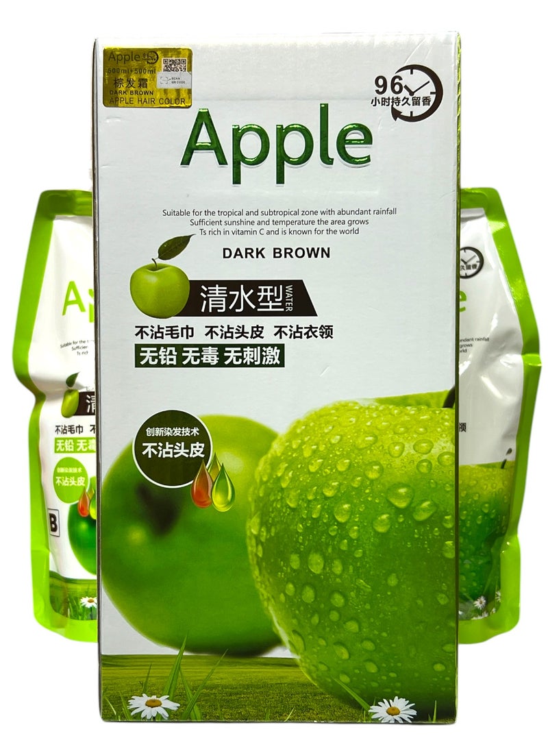 Apple Blossom Naturals Apple Natural Hair Color Cream Ammonia Free Dark Brown 1000ml  - Image 2