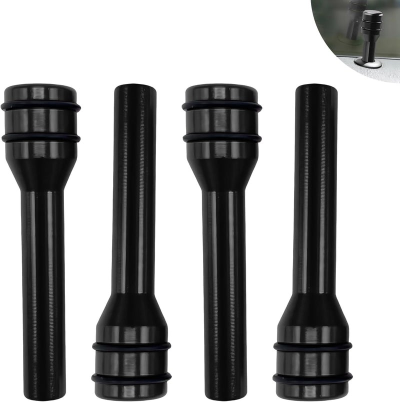 Car Door Lock Cover: 4 Pcs Black Alloy Anti-Scratch Decorative Door Lock Knob Cover - Universal Fit For Most Cars SUVs Company Cars - Image 1