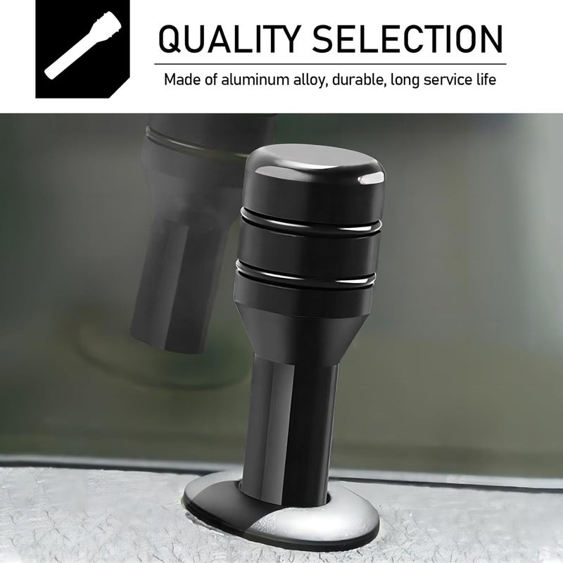 Car Door Lock Cover: 4 Pcs Black Alloy Anti-Scratch Decorative Door Lock Knob Cover - Universal Fit For Most Cars SUVs Company Cars - Image 3