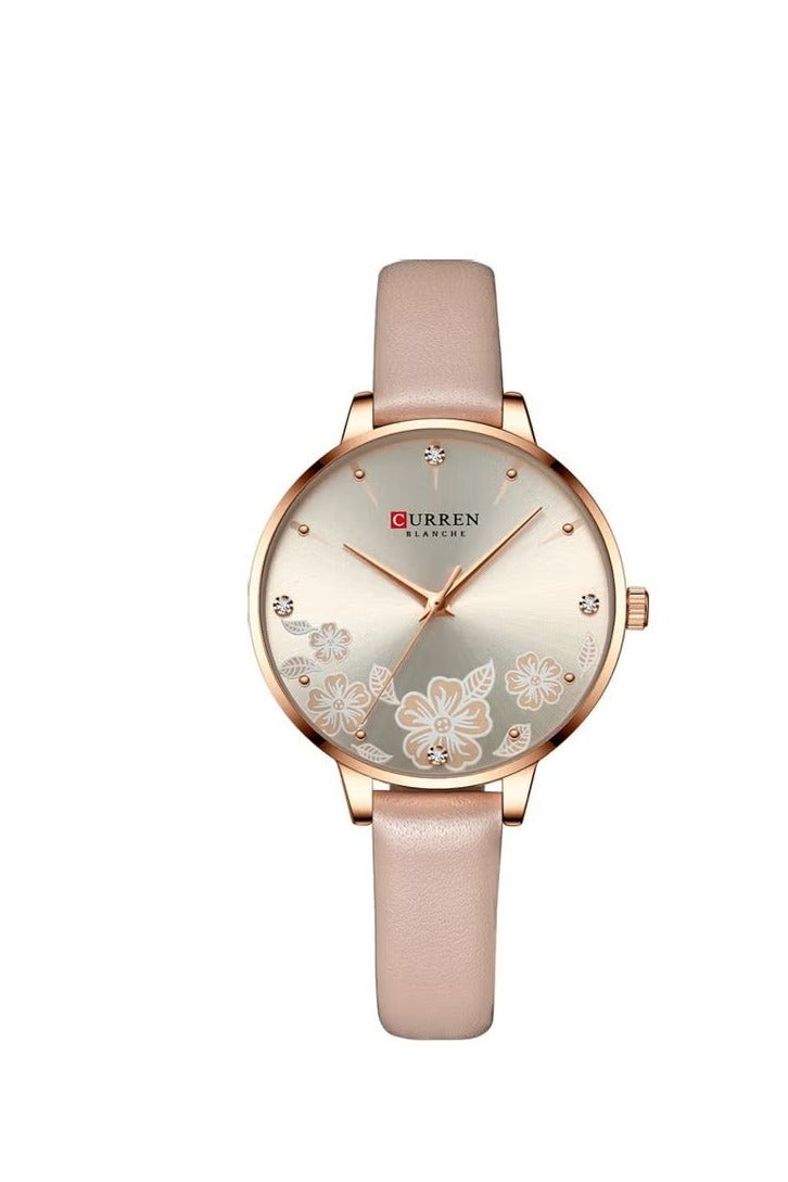 كارين ساعة يد نسائية تناظرية - 35 مم - وردي - Image 3