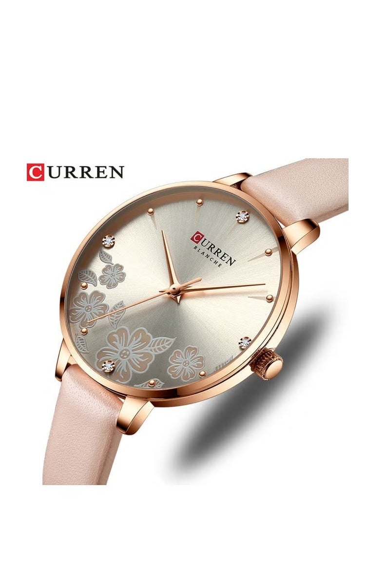 كارين ساعة يد نسائية تناظرية - 35 مم - وردي - Image 1