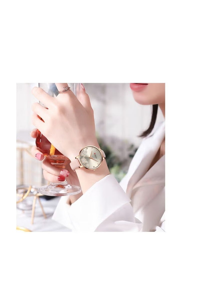 كارين ساعة يد نسائية تناظرية - 35 مم - وردي - Image 2