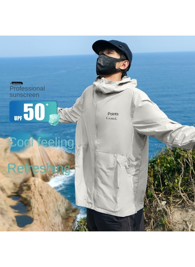 camel Full Face Sun Protection Uv Resistant Breathable Sun Shirt For Men, Summer Lightweight Sun Protective Jacket, Men's Sports Sunwear - Image 2