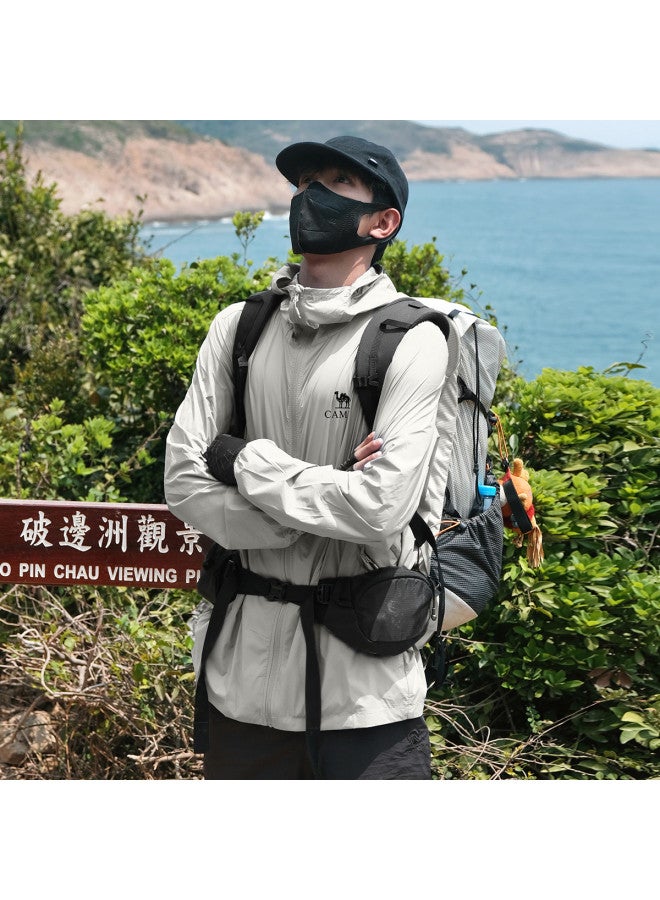 camel Full Face Sun Protection Uv Resistant Breathable Sun Shirt For Men, Summer Lightweight Sun Protective Jacket, Men's Sports Sunwear - Image 3
