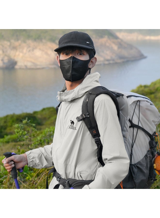 camel Full Face Sun Protection Uv Resistant Breathable Sun Shirt For Men, Summer Lightweight Sun Protective Jacket, Men's Sports Sunwear - Image 4