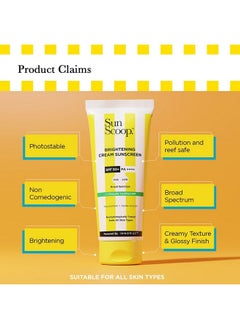 SunScoop Brightening Daily Sunscreen Spf 50 | Zinc Oxide Uv Filter For Effective Sun Protection | With Niacinamide + Alpha Arbutin | Pa++++ Broad Spectrum No White Cast | Ideal For All Skin | 45G  - Image 4