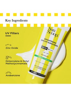 SunScoop Brightening Daily Sunscreen Spf 50 | Zinc Oxide Uv Filter For Effective Sun Protection | With Niacinamide + Alpha Arbutin | Pa++++ Broad Spectrum No White Cast | Ideal For All Skin | 45G  - Image 2