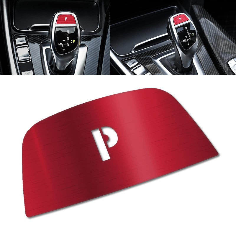 x xotic tech Gear Shift Knob P Parking Lever Button Cover Trim Compatible with BMW 1 2 3 4 5 7 X3 X5 X6 Series F20 F21 F22 F23 F30 F31 F34 F32 F33 F36 F10 F11 F06 F12 F13 F25 F26 F15 F16 RedStyle B
